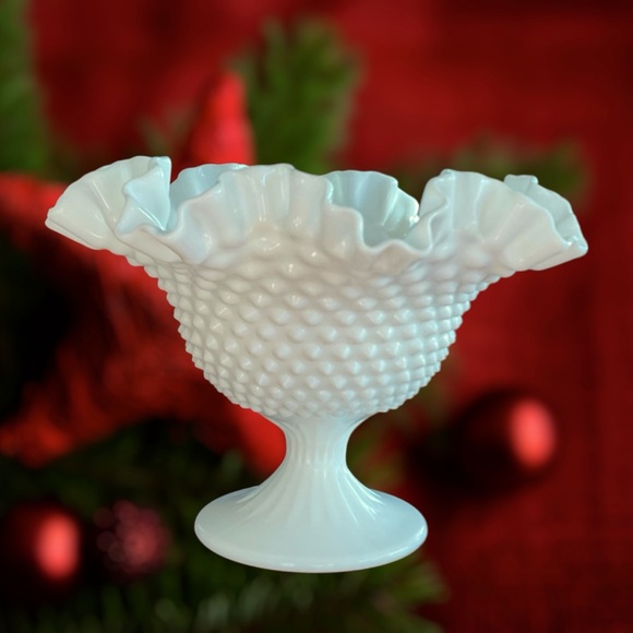 Fenton Hobnail Milk Glass Vintage Candy Dish - Picture 1 of 4
